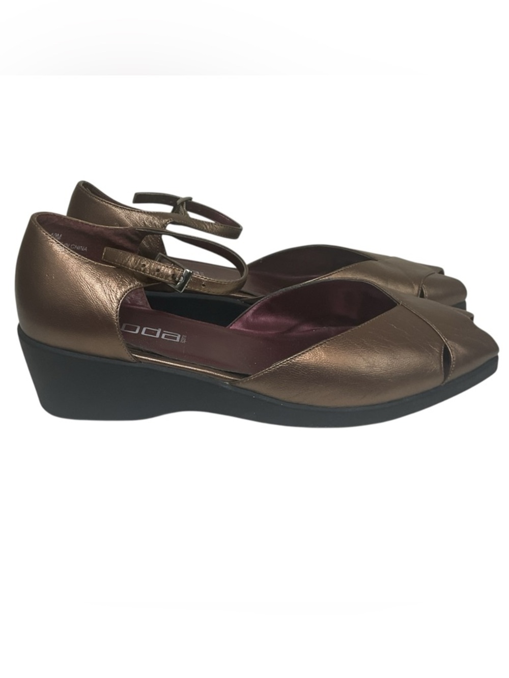 Moda Spana Bronze Peep-Toe Wedge, Women’s Size 10M, Clean Condition with Minor S